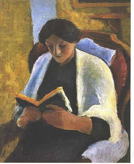 August Macke Reading woman Norge oil painting art